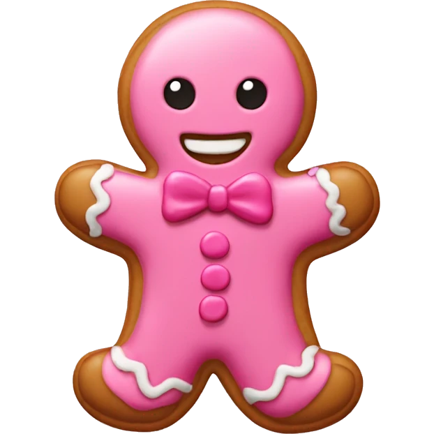 pink gingerbread man  emoji