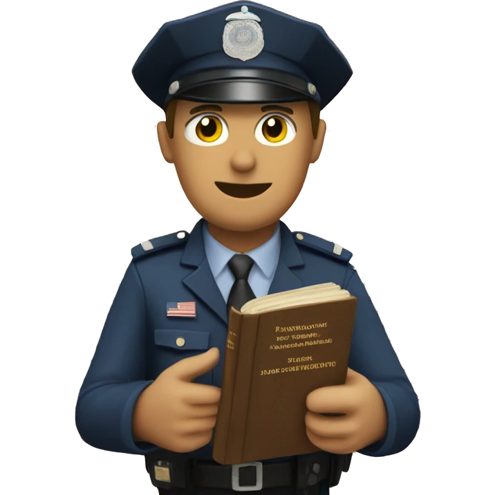 A policeman with the constitution in his hands emoji