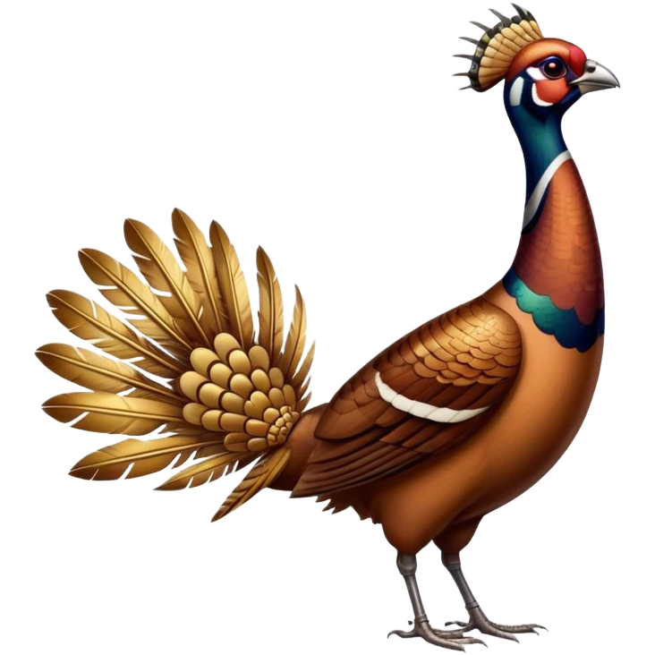 pheasant standing next to large number 1 emoji