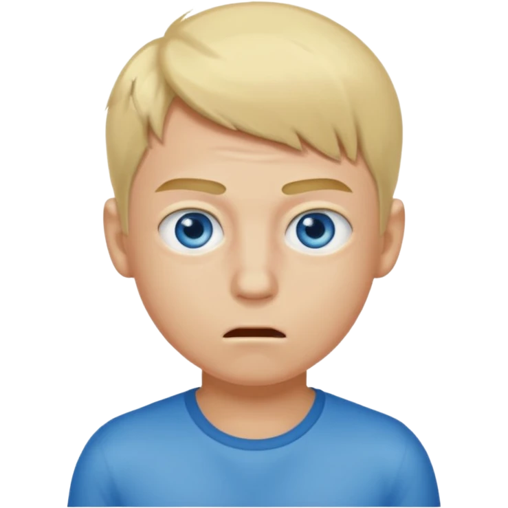 boy with a bad body odor, blond and blue eyes. emoji