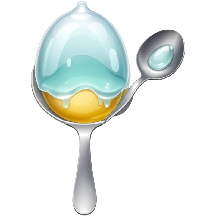 a spoon with white clear jelly emoji