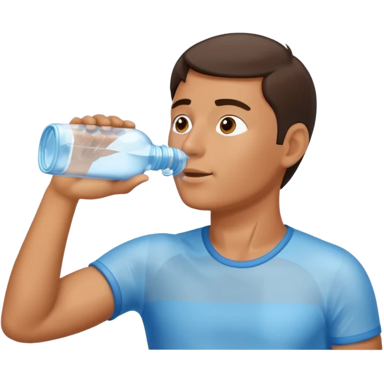 man drinking water from a bottle emoji