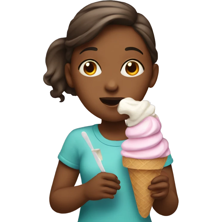 Girl eating ice cream  emoji