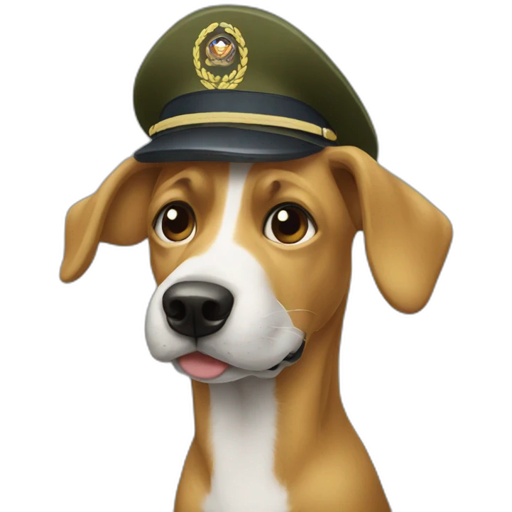 dog make military salute emoji