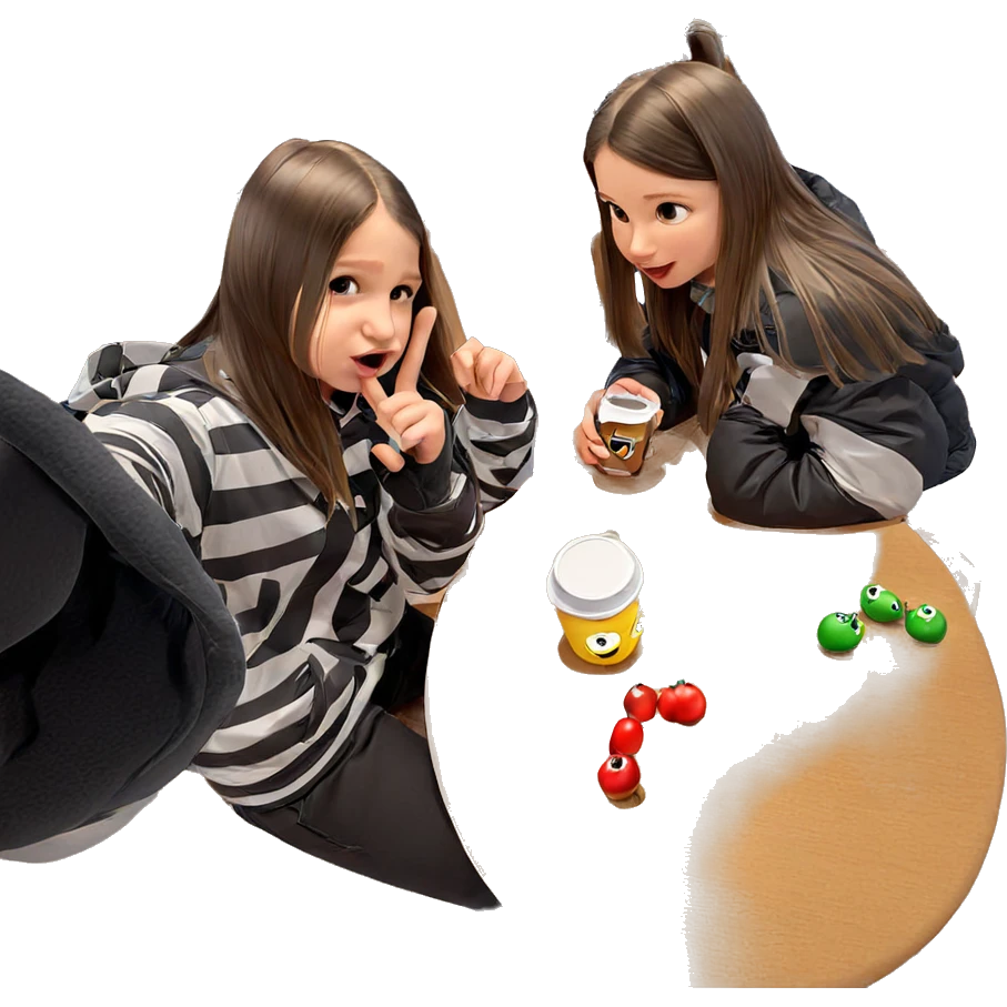 selfie of two girls emoji