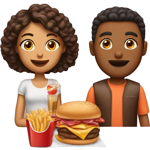 Couple date fast food emoji