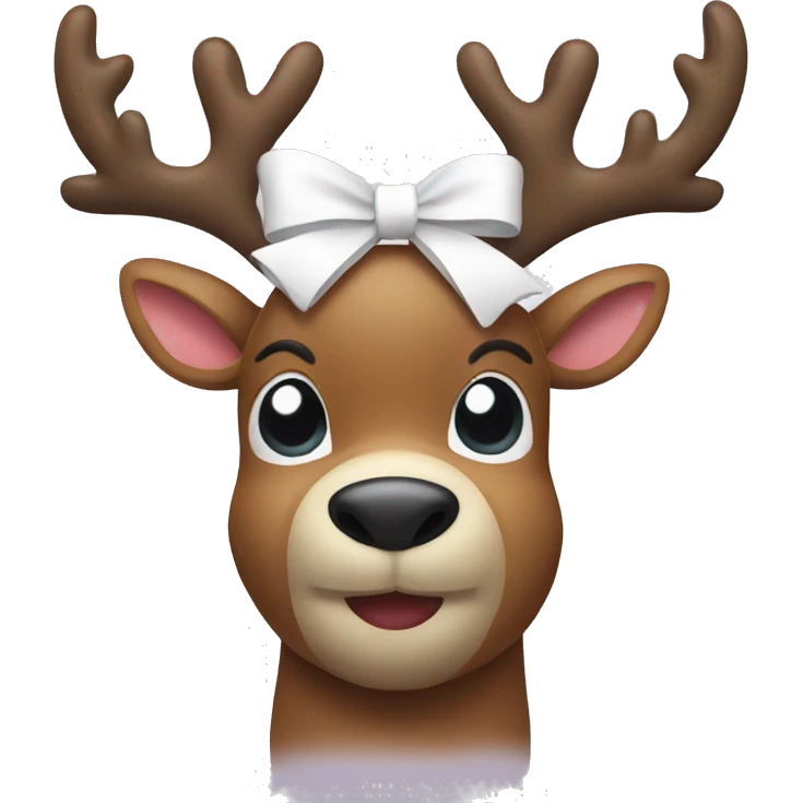 Reindeer with white bow emoji