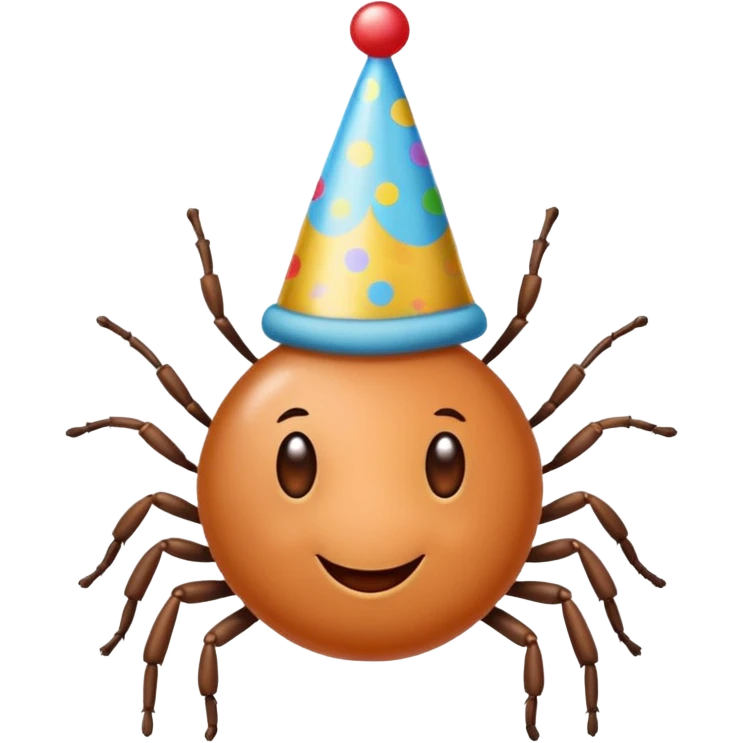 A tick wearing a birthday hat  emoji