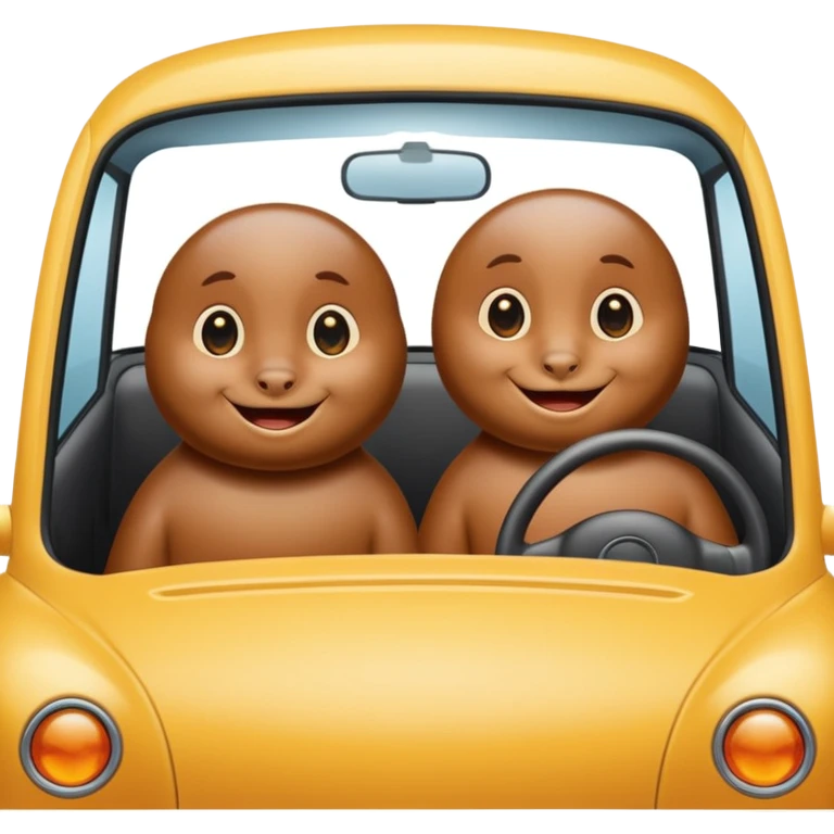 Two seals in a car emoji