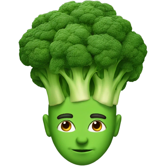 Man with head made of Broccoli emoji