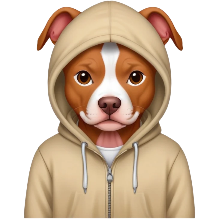 Red pitbull in hoodie  emoji