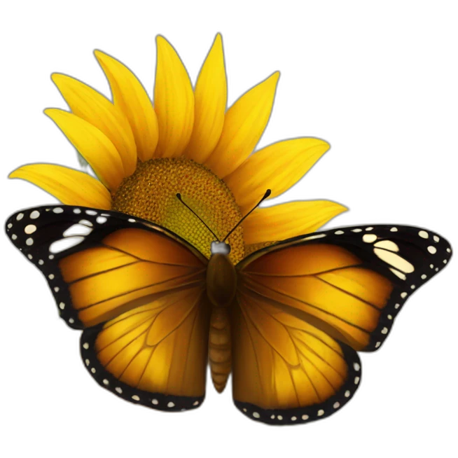 butterfly with brown heart on a sunflower emoji