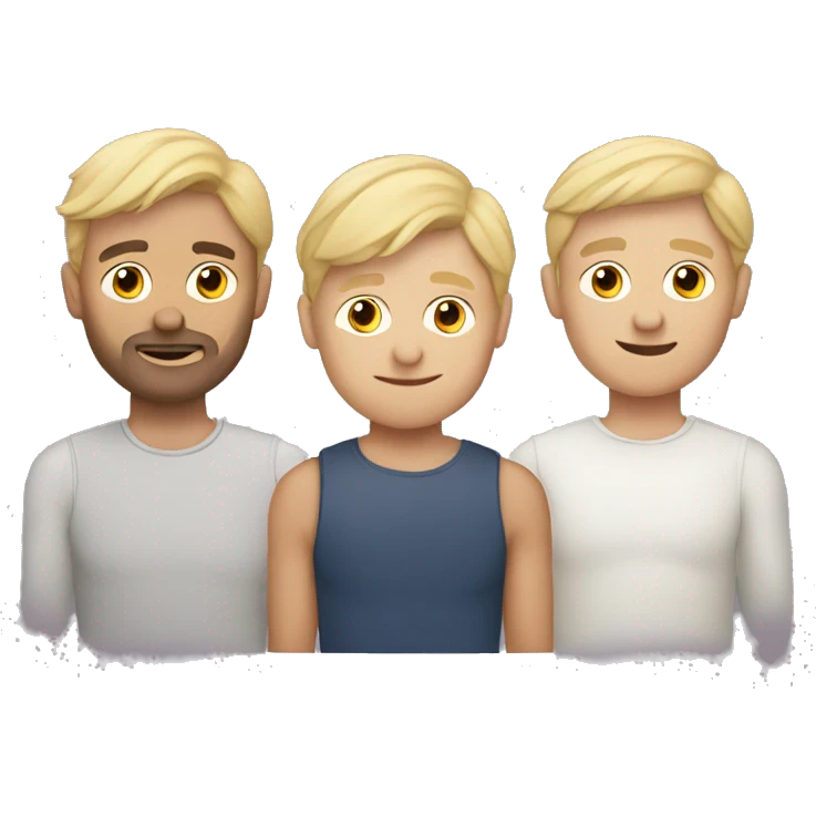 Gay male Scandinavian throuple emoji