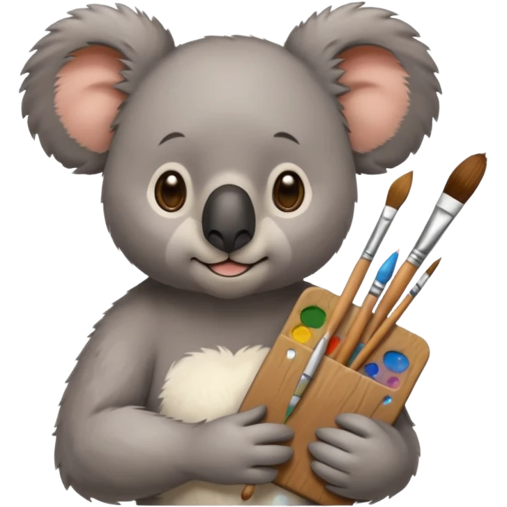 کوالای هنرمند درحال نقاشی emoji