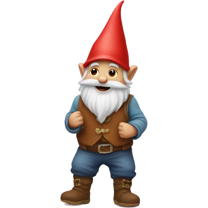 Gnome in love with hearts emoji