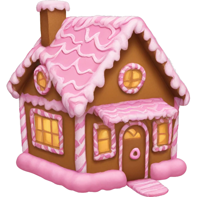 Pink gingerbread house emoji