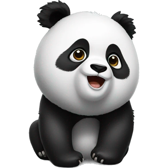 Realistic panda with micro emoji