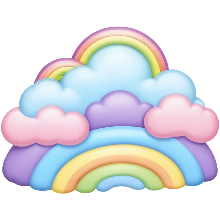 melted pastel rainbow puffy landscape  emoji