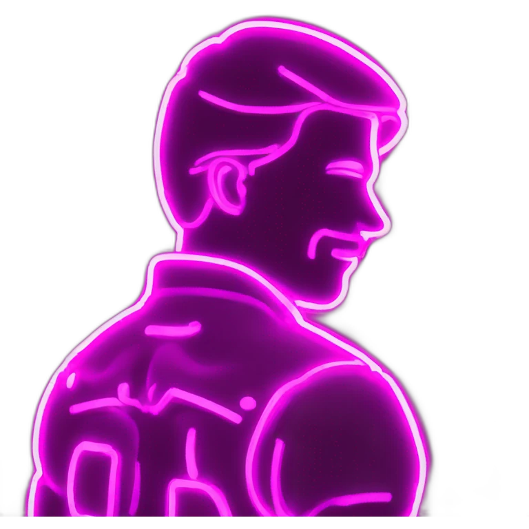 Juicy booty neon sign style man emoji