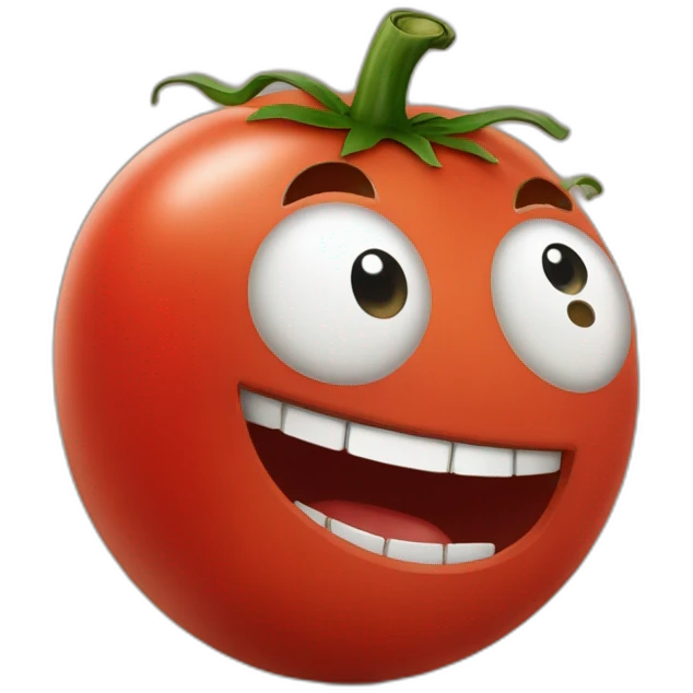Tomate riendo a carcajadas emoji