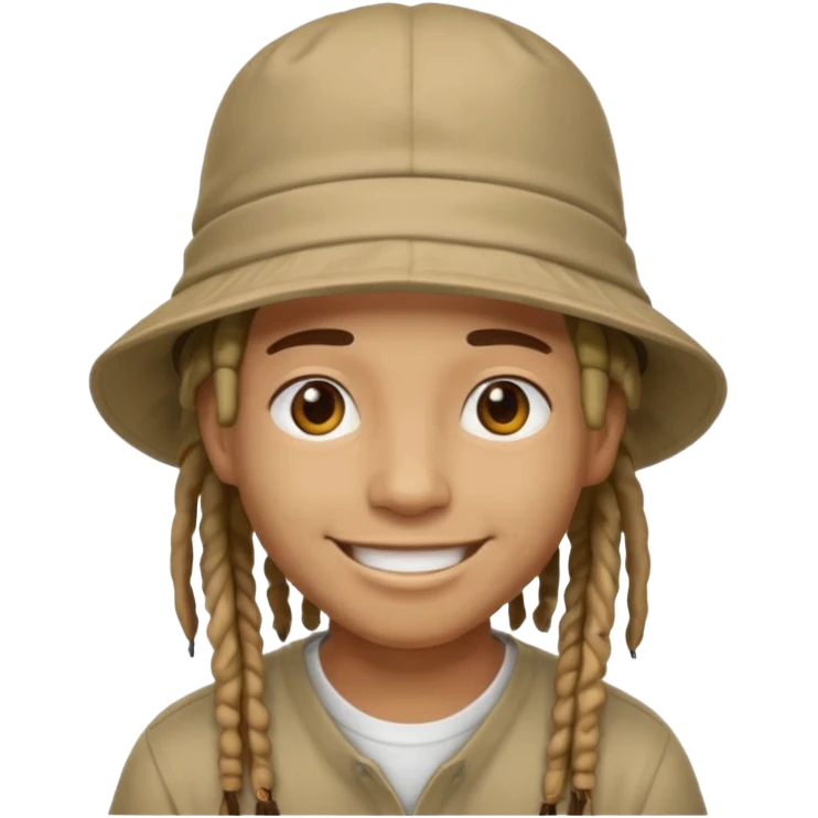 dreadlocks Street artist with bucket hat emoji