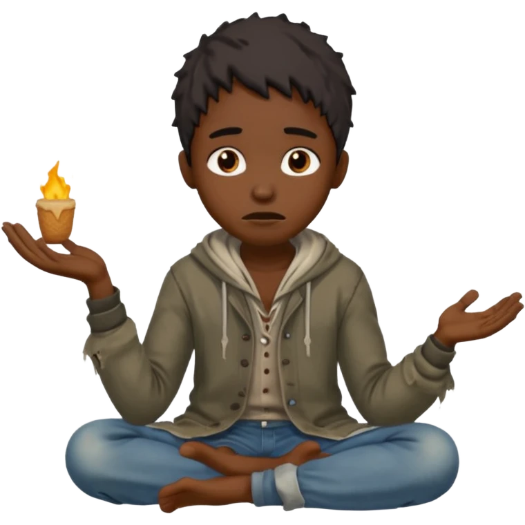 black person begging for food emoji