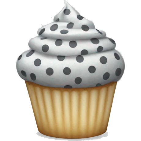 Grey polka dot cupcake  emoji