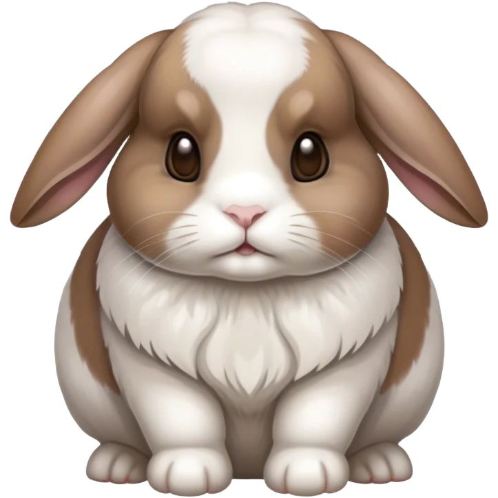 brown and white holland lop emoji