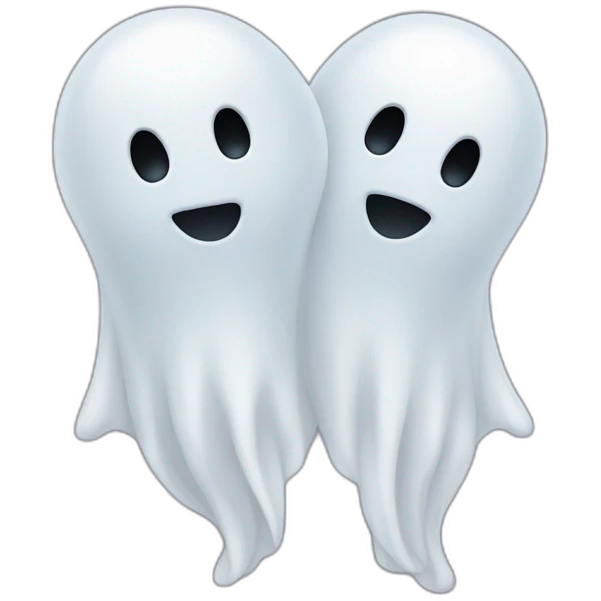 two hugging ghosts emoji