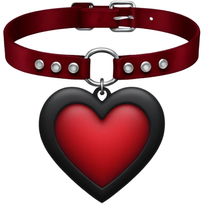 goth themed heart with a dark velvet choker emoji