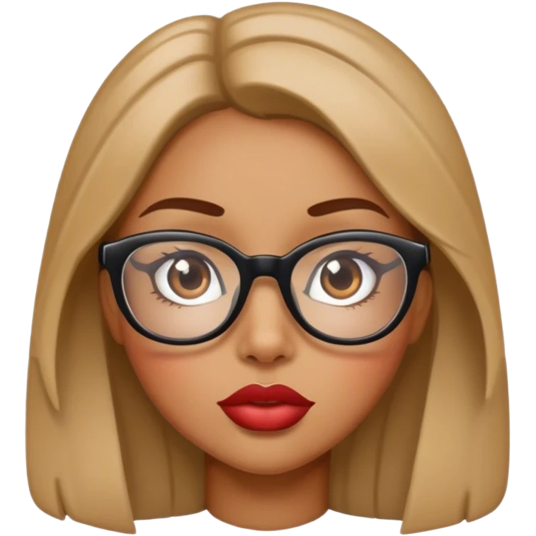 A girl with big lips and glasses emoji