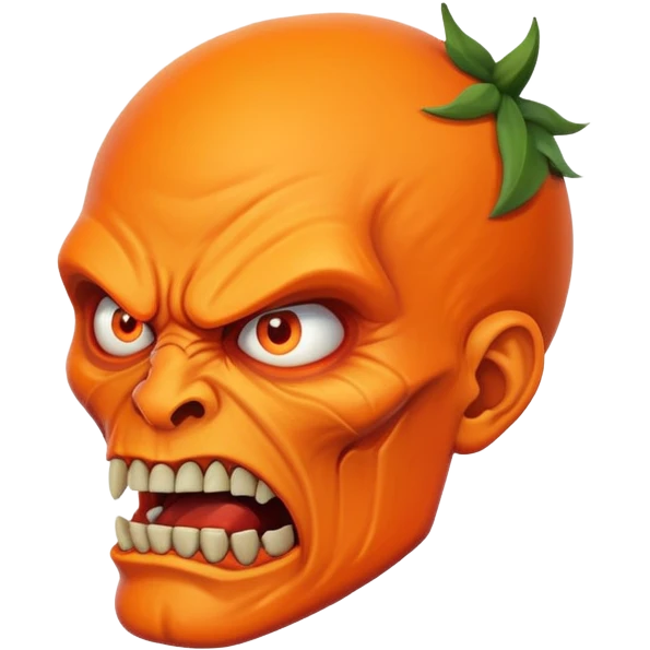 trumps head side view strange looking he is angry ghoul emoji