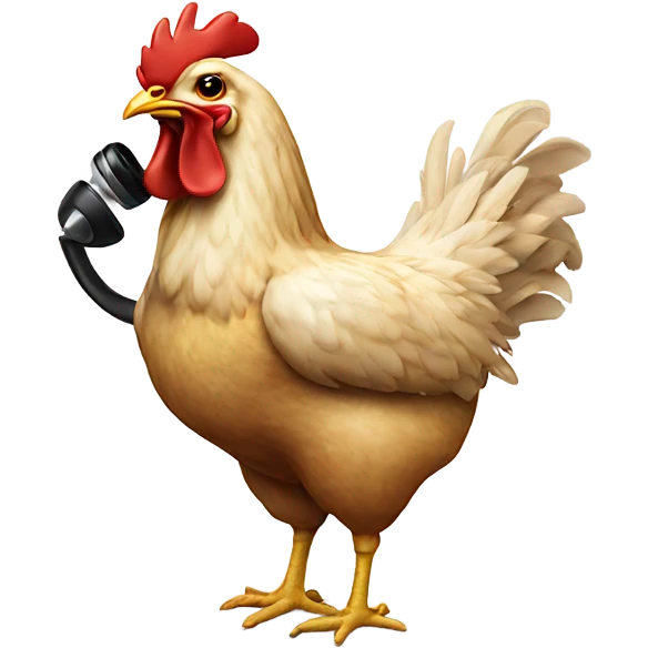 Chicken answering phone emoji