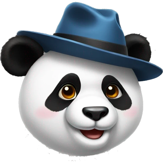 panda with a hat  emoji
