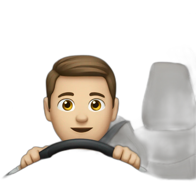 someone driving a tesla emoji