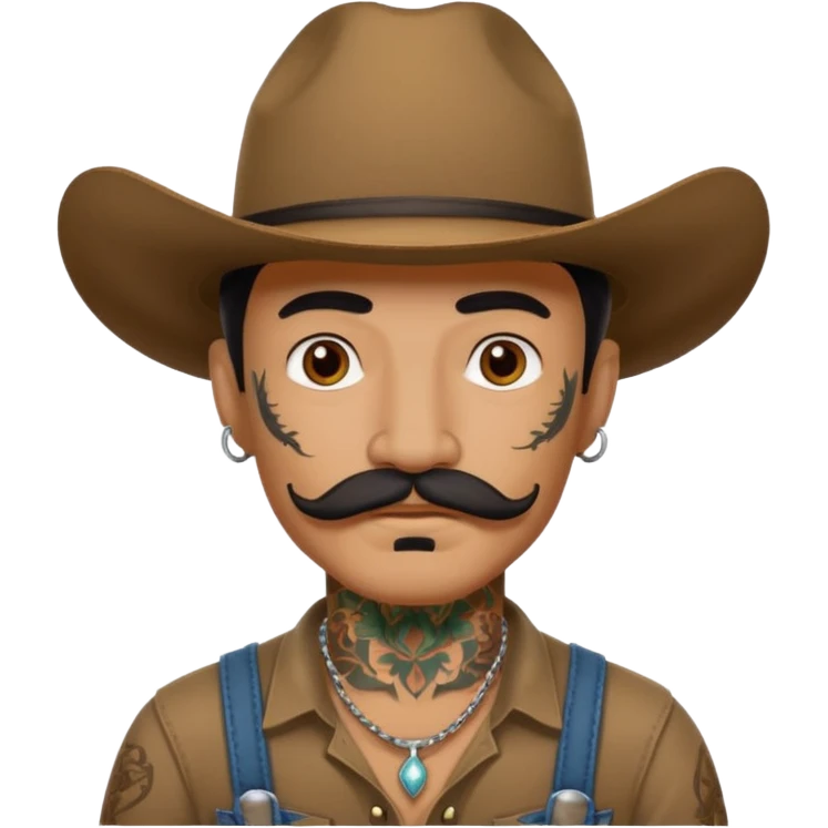 mustached cowboys with tattoos  emoji