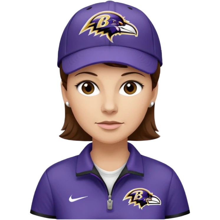 Caucasian short brown hair Female football coach Baltimore Ravens  emoji