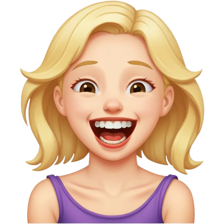 Girl laughing while choking  emoji