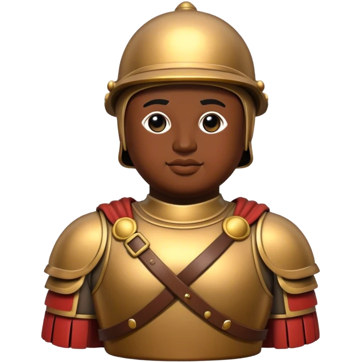 Botero Bronze Roman Soldier Landmark Emoji – Showcasing a stylized, rounded bronze Roman soldier sculpture. emoji