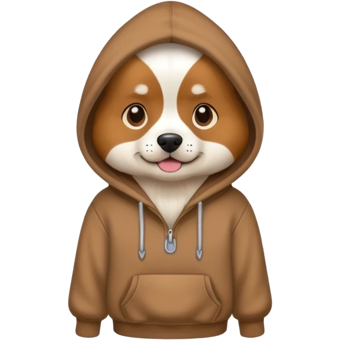 Dog wearing a hoodie emoji