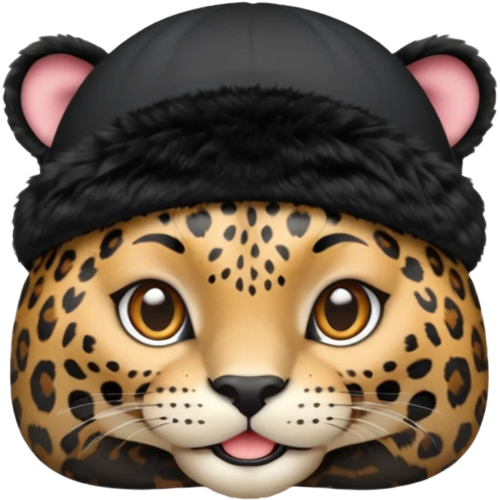 A black jaguar wearing a baby hat emoji