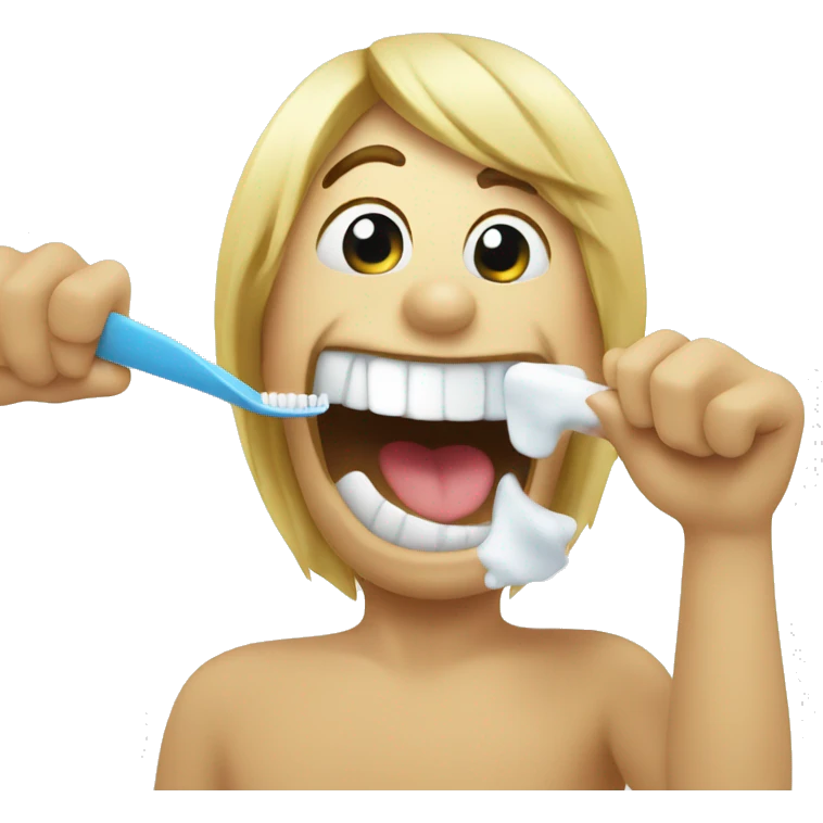 happy emoji brushing teeth emoji