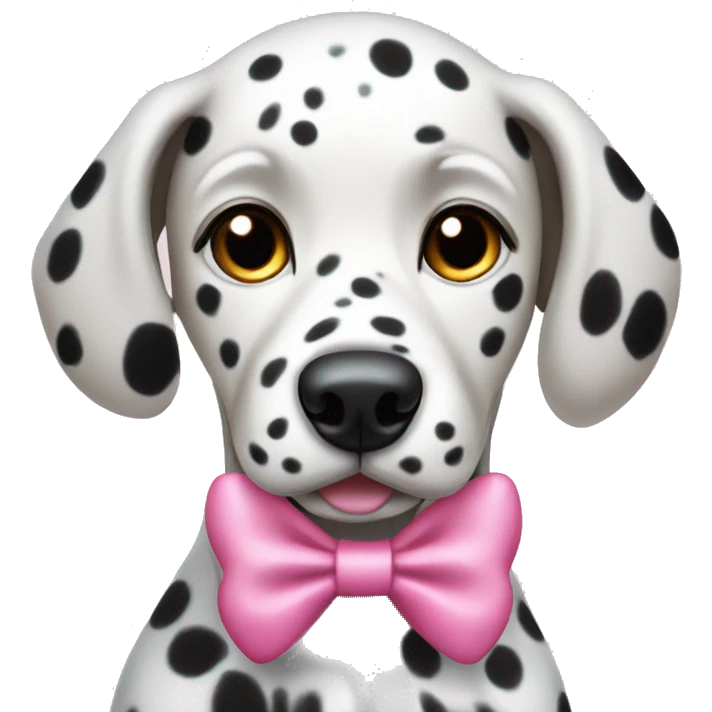 Dalmatian dog with pink bow emoji