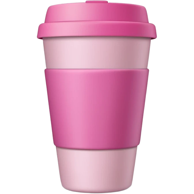 pink reusable coffee cup with no face emoji