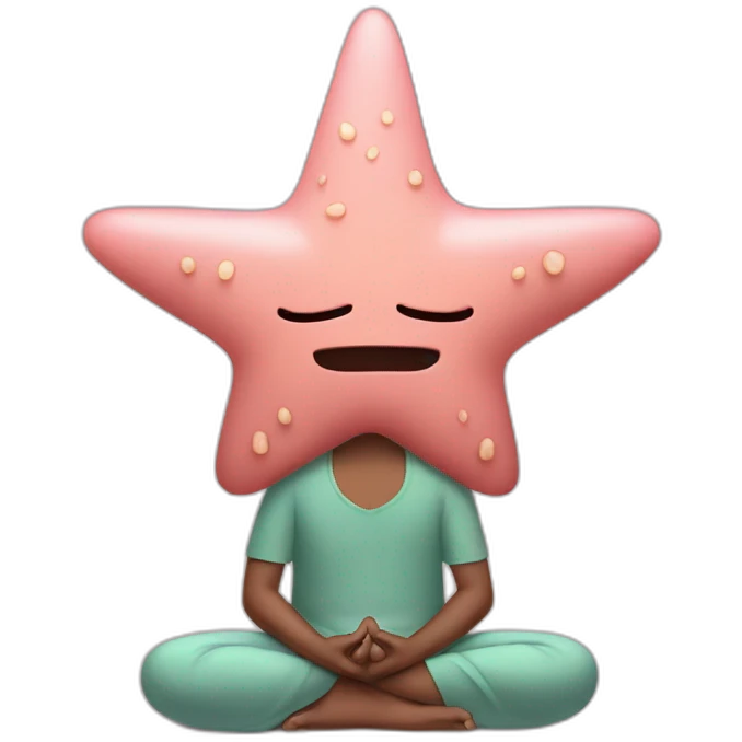 Patrick star doing a meditation emoji