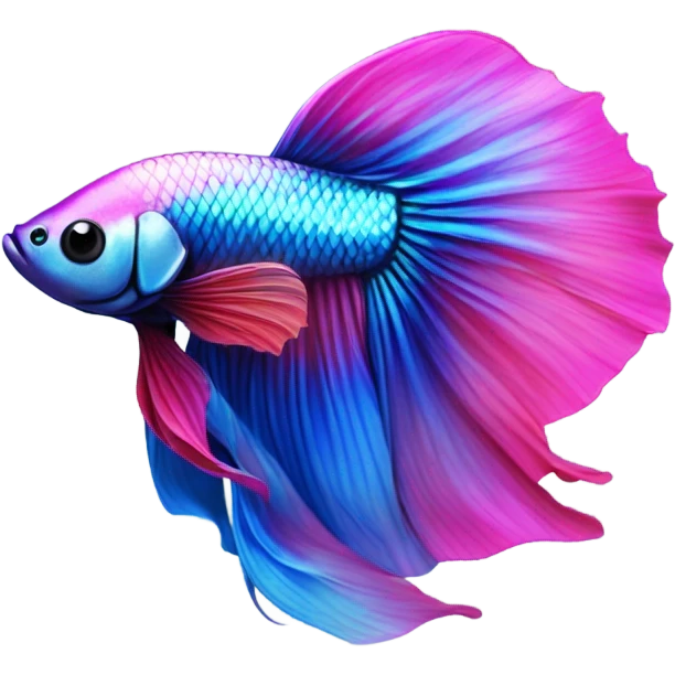 Pink and blue  betta fish emoji