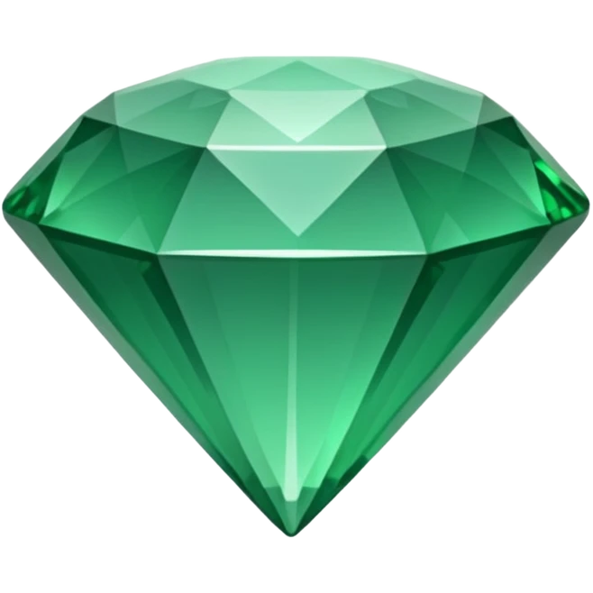 GREEN emerald, diamond gem shape, realistic emoji