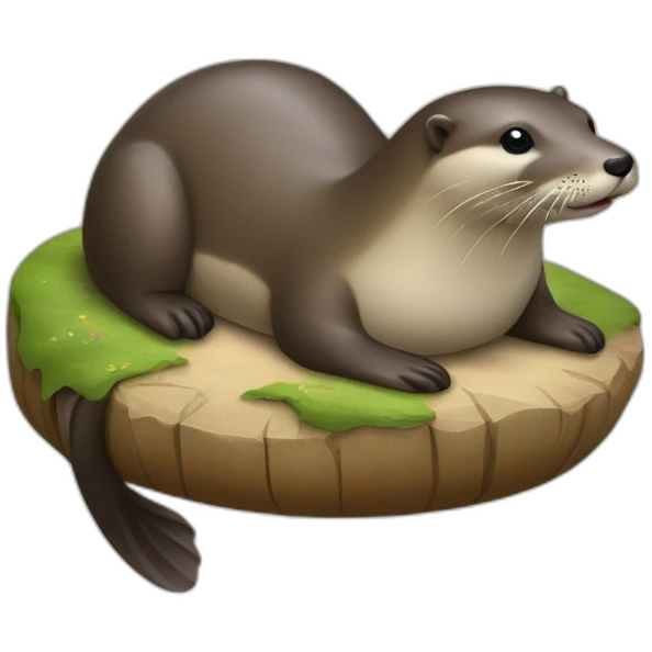 Une loutre sur un dauphin emoji
