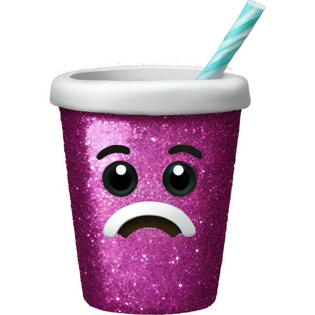 a glitter cup emoji