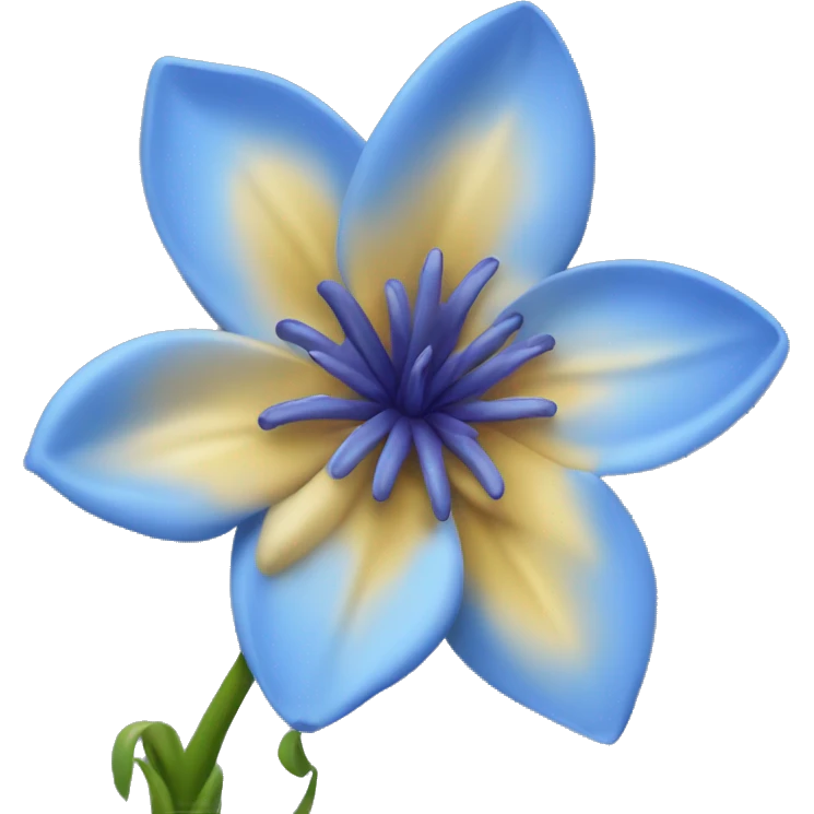 Una flor de lirio de color azul clarito  emoji